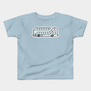 Double Decker Bus vector illustration. Bus transportation icon concept. Modern london double decker bus side view flat vector design with shadow isolated on pink background. Kids T-Shirt